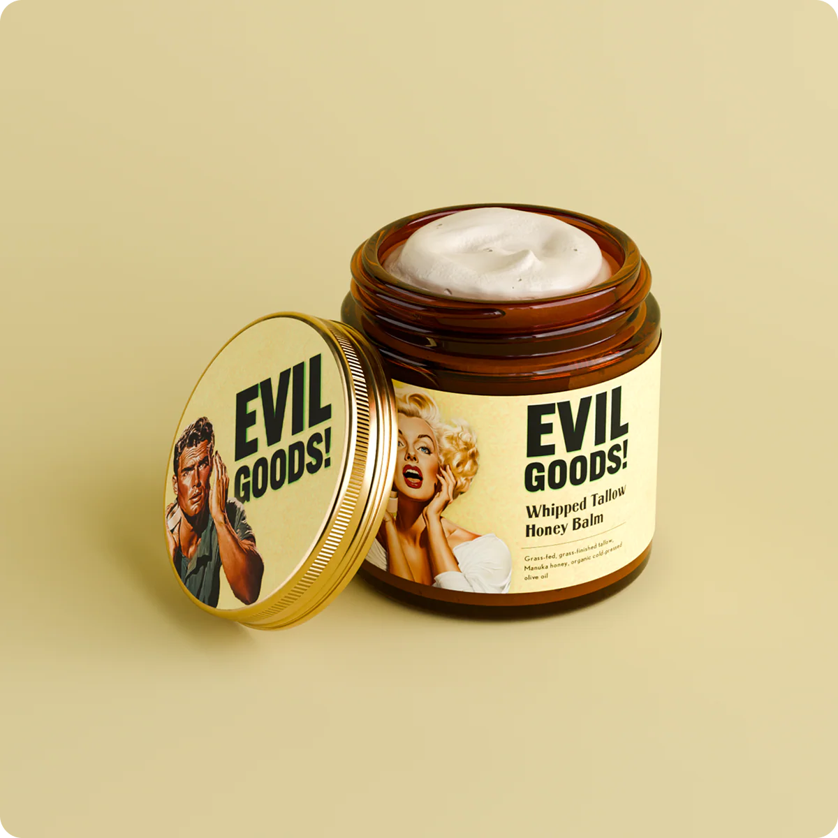 Evil Goods – Crema hidratante batida de sebo y miel de manuka