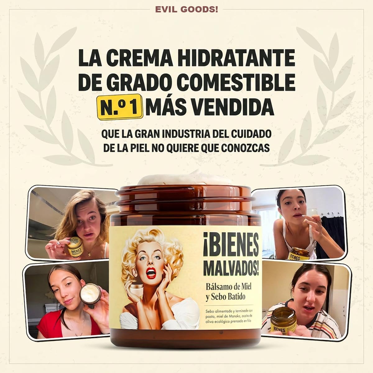 Evil Goods – Crema hidratante batida de sebo y miel de manuka - Imagen 6
